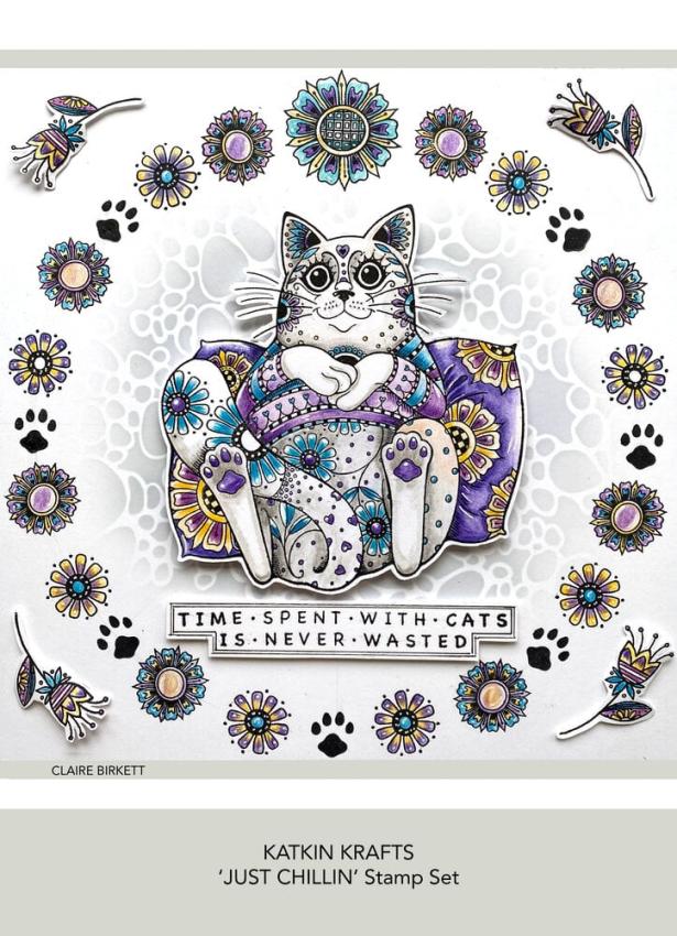 Katkin Krafts - Stempelset "Just Chillin'" Clear Stamps