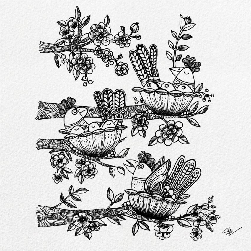 Katkin Krafts - Stempelset "Love Nest" Clear Stamps