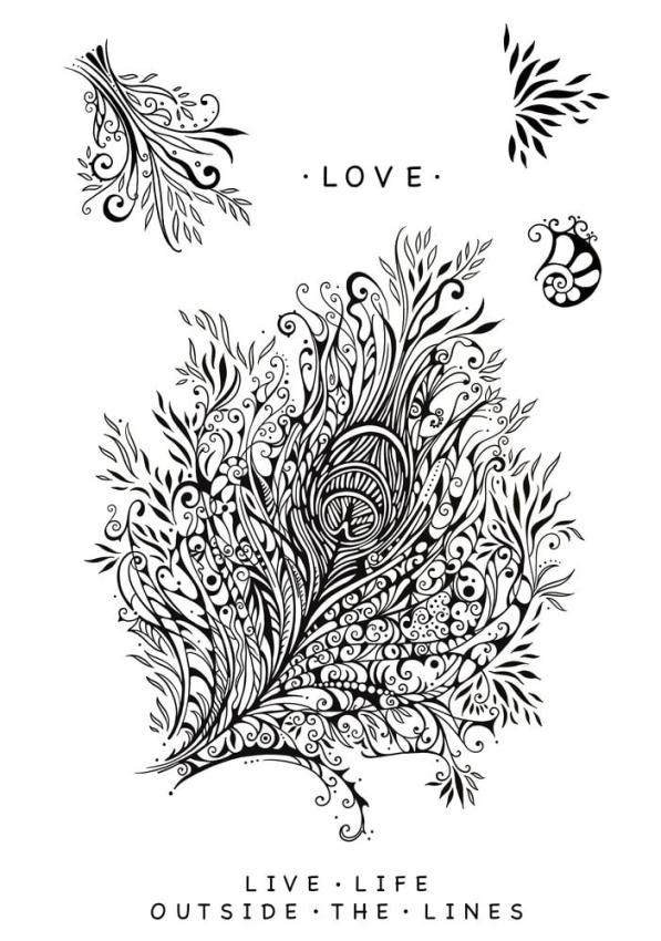 Katkin Krafts - Stempelset "Plume" Clear Stamps