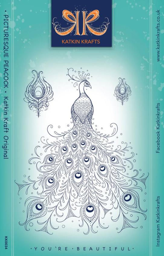 Katkin Krafts - Stempelset "Picturesque Peacock" Clear Stamps