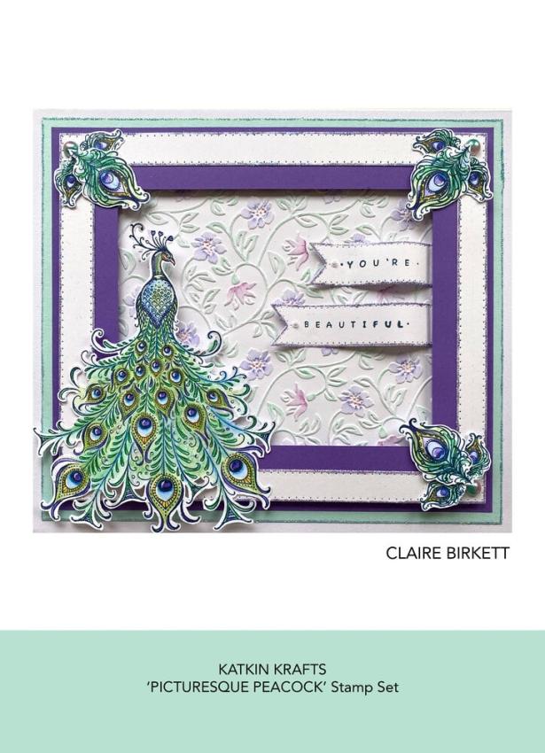 Katkin Krafts - Stempelset "Picturesque Peacock" Clear Stamps