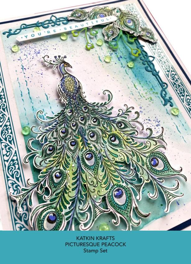 Katkin Krafts - Stempelset "Picturesque Peacock" Clear Stamps