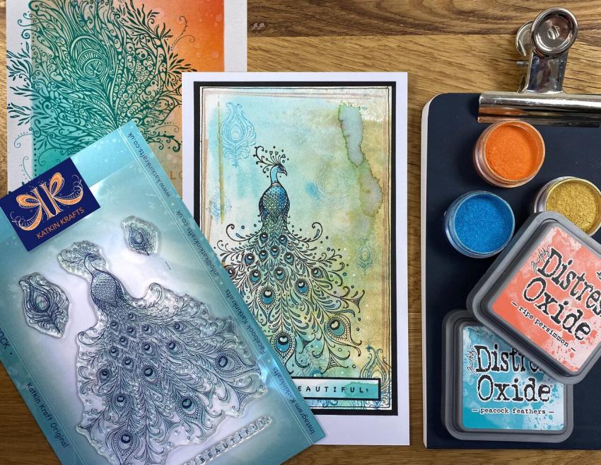Katkin Krafts - Stempelset "Picturesque Peacock" Clear Stamps