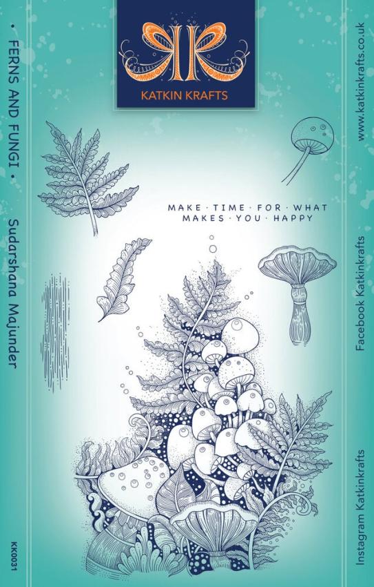Katkin Krafts - Stempelset "Ferns and Fungi" Clear Stamps