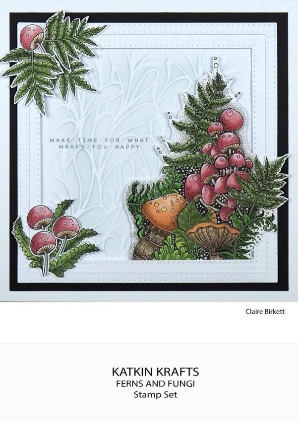 Katkin Krafts - Stempelset "Ferns and Fungi" Clear Stamps