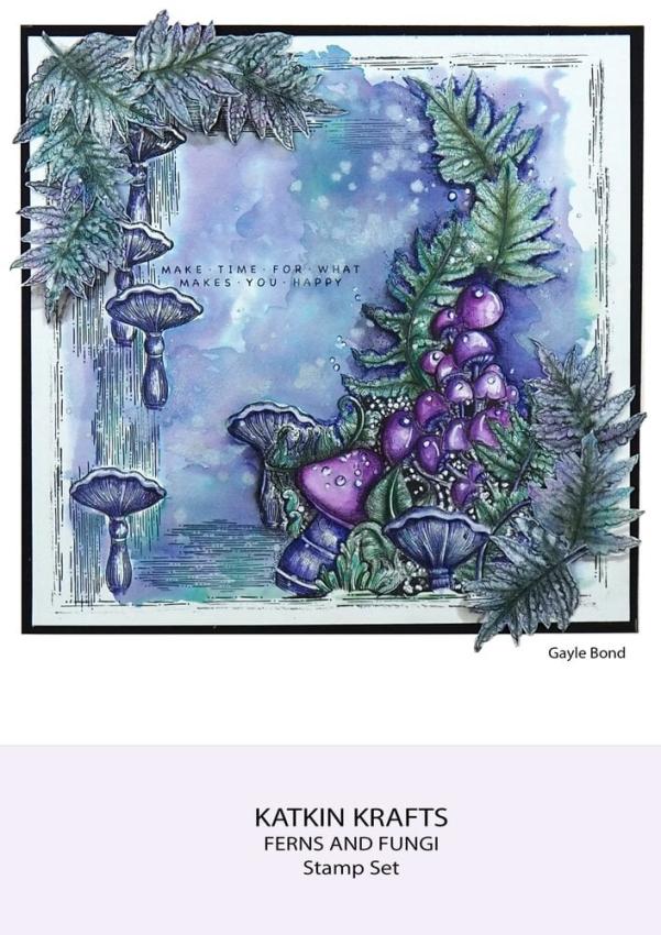 Katkin Krafts - Stempelset "Ferns and Fungi" Clear Stamps