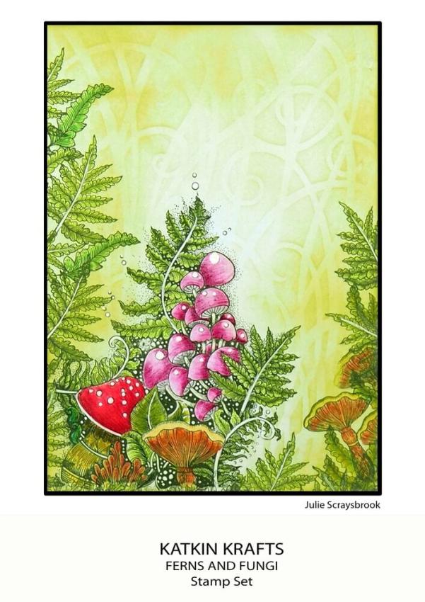 Katkin Krafts - Stempelset "Ferns and Fungi" Clear Stamps