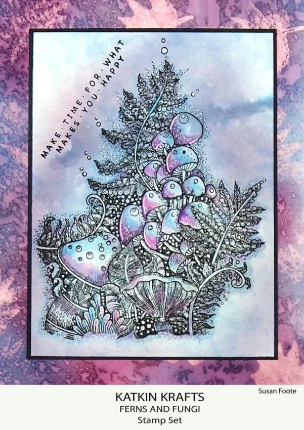 Katkin Krafts - Stempelset "Ferns and Fungi" Clear Stamps