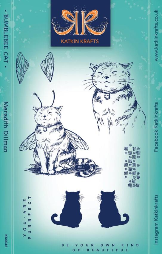 Katkin Krafts - Stempelset "Bumblebee Cat" Clear Stamps