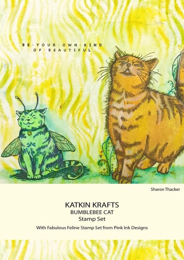 Katkin Krafts - Stempelset "Bumblebee Cat" Clear Stamps