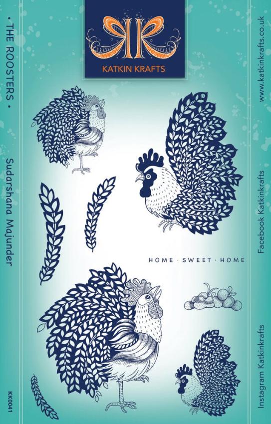 Katkin Krafts - Stempelset "The Roosters" Clear Stamps