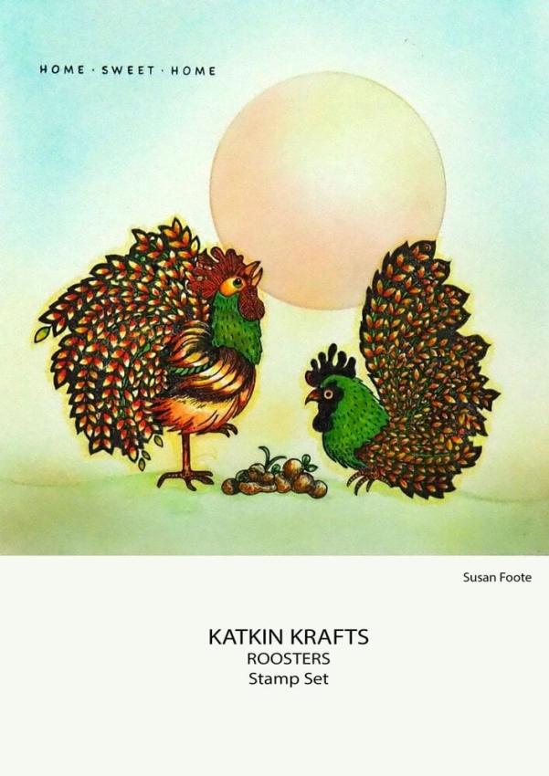 Katkin Krafts - Stempelset "The Roosters" Clear Stamps