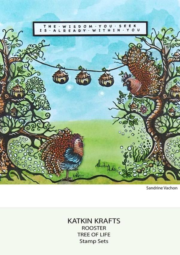 Katkin Krafts - Stempelset "The Roosters" Clear Stamps