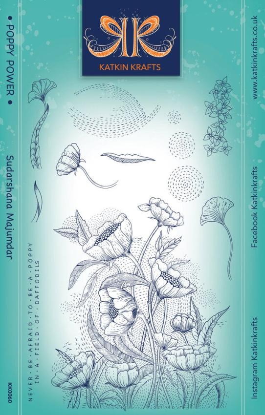 Katkin Krafts - Stempelset "Poppy Power" Clear Stamps