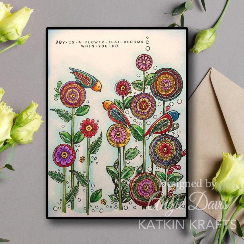 Katkin Krafts - Stempelset "Dance With Dahlias" Clear Stamps