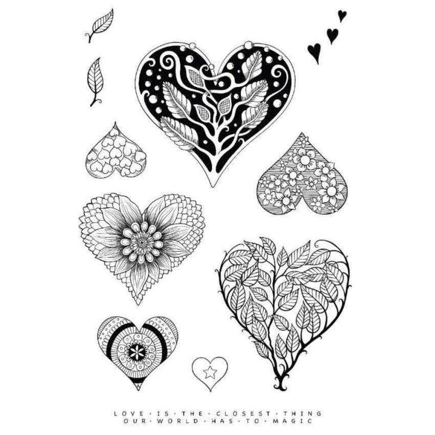 Katkin Krafts - Stempelset "Floral Hearts" Clear Stamps