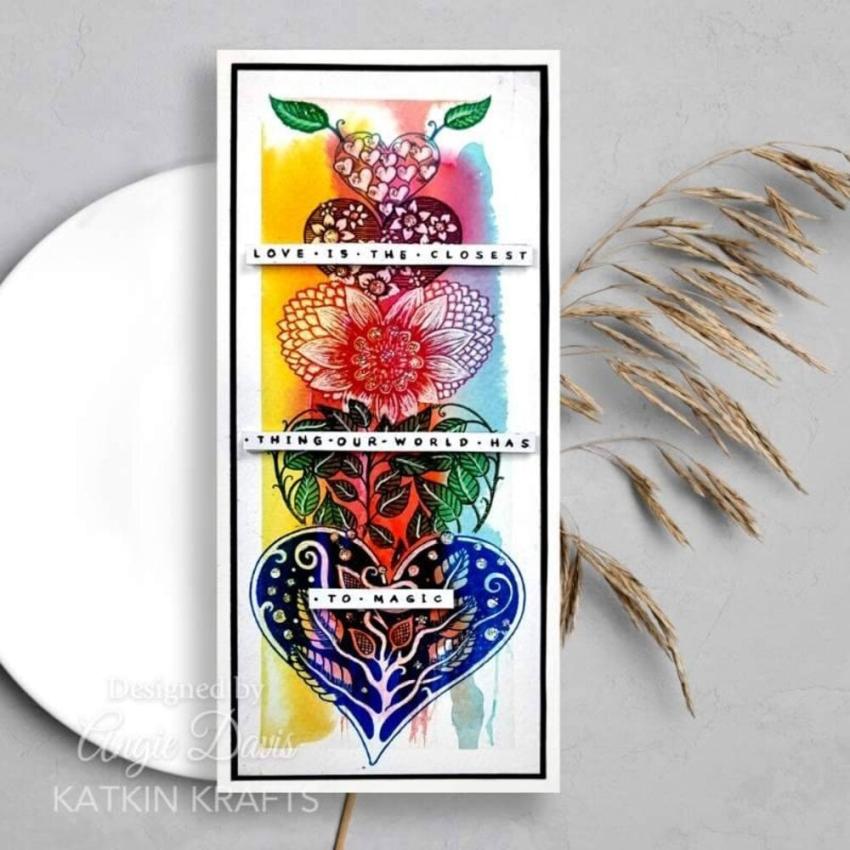 Katkin Krafts - Stempelset "Floral Hearts" Clear Stamps