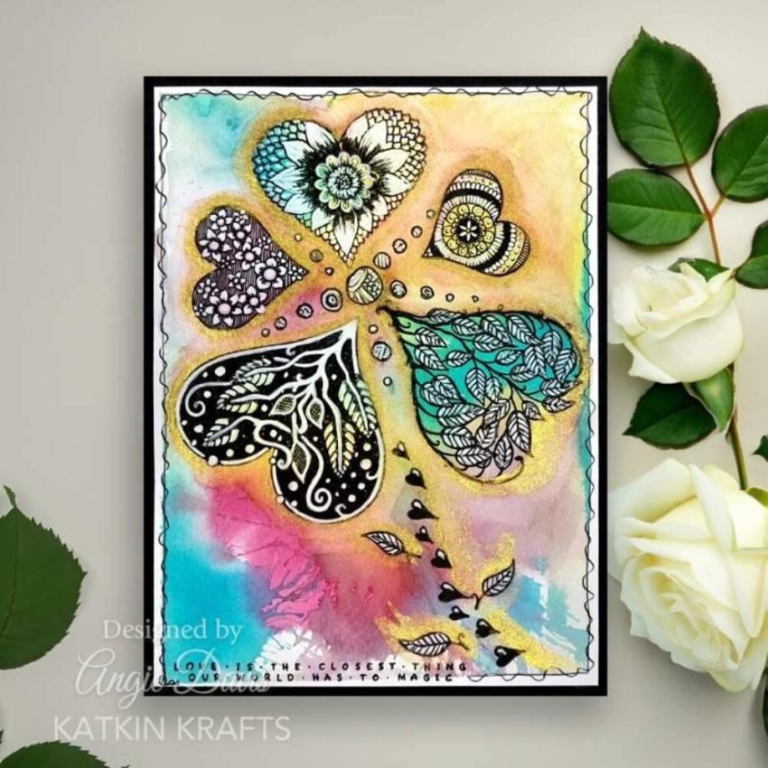 Katkin Krafts - Stempelset "Floral Hearts" Clear Stamps