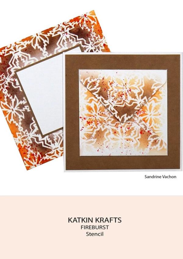 Katkin Krafts - Schablone 7x7 Inch "Fireburst" Stencil 