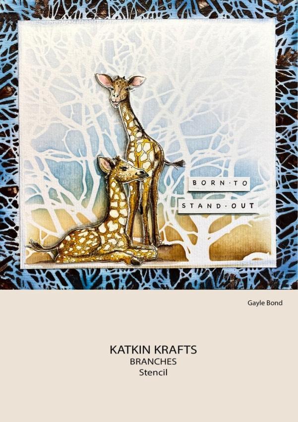 Katkin Krafts - Schablone 7x7 Inch "Branches" Stencil 