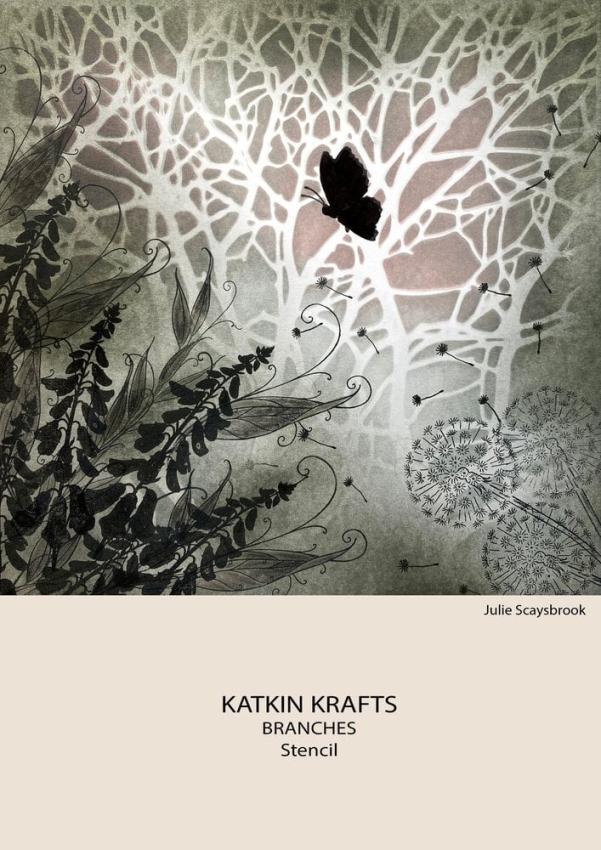 Katkin Krafts - Schablone 7x7 Inch "Branches" Stencil 