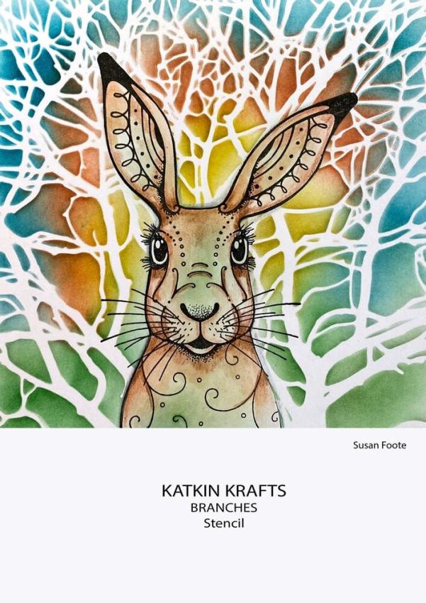 Katkin Krafts - Schablone 7x7 Inch "Branches" Stencil 