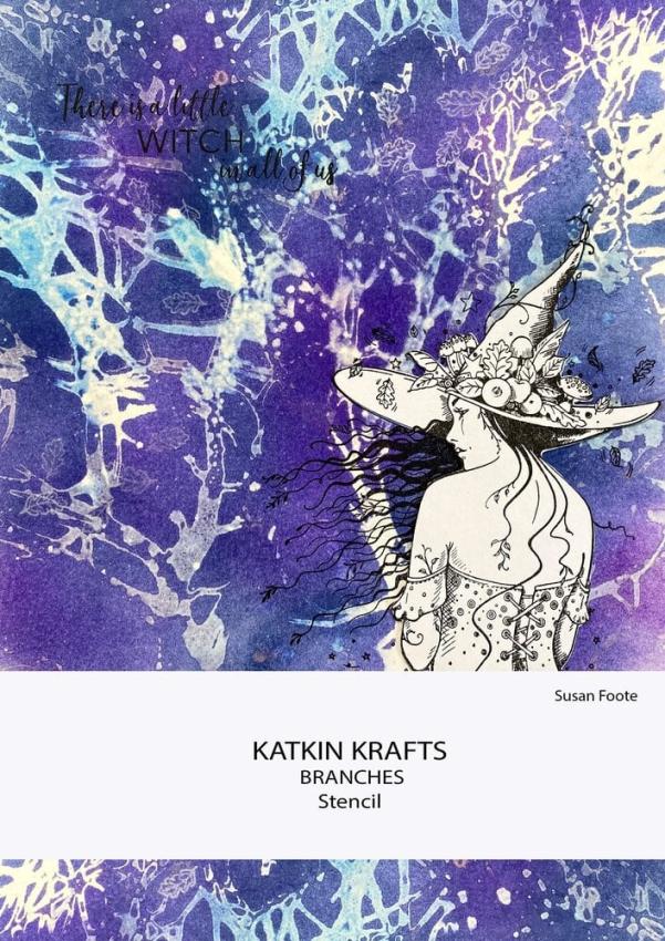 Katkin Krafts - Schablone 7x7 Inch "Branches" Stencil 