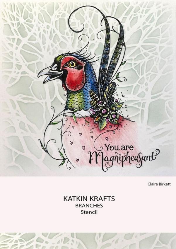 Katkin Krafts - Schablone 7x7 Inch "Branches" Stencil 