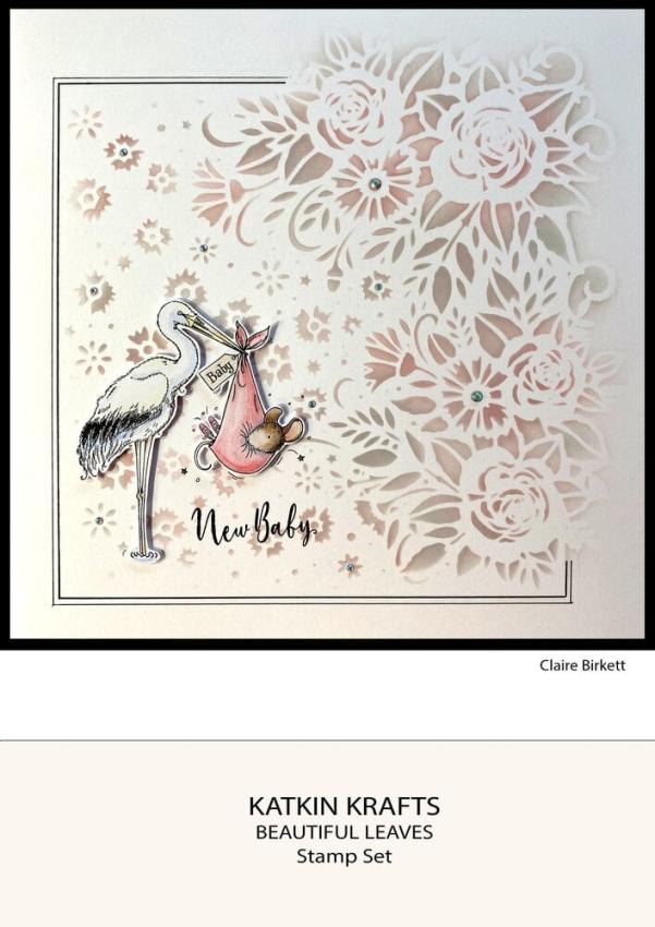 Katkin Krafts - Schablone 7x7 Inch "Romantic Rose" Stencil 