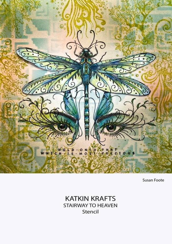 Katkin Krafts - Schablone 7x7 Inch "Stairway To Heaven" Stencil 