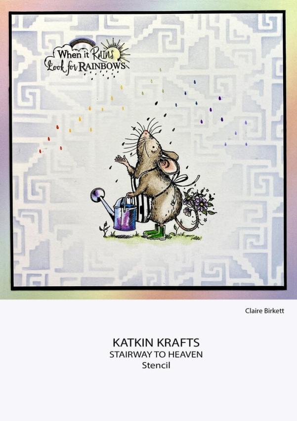 Katkin Krafts - Schablone 7x7 Inch "Stairway To Heaven" Stencil 
