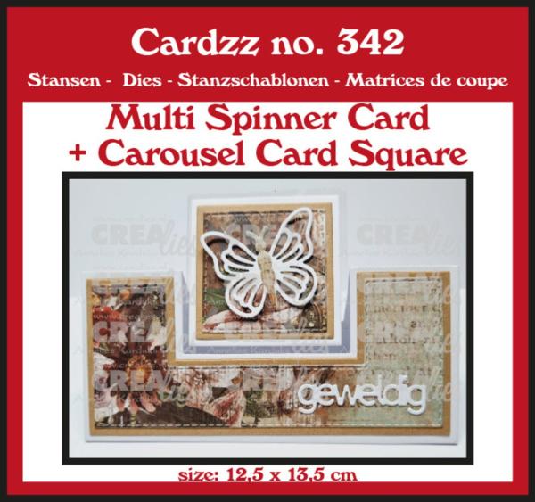 Crealies - Stanzschablone "No. 341 Multi Spinner + Carousel Card Square" Cardzz Dies
