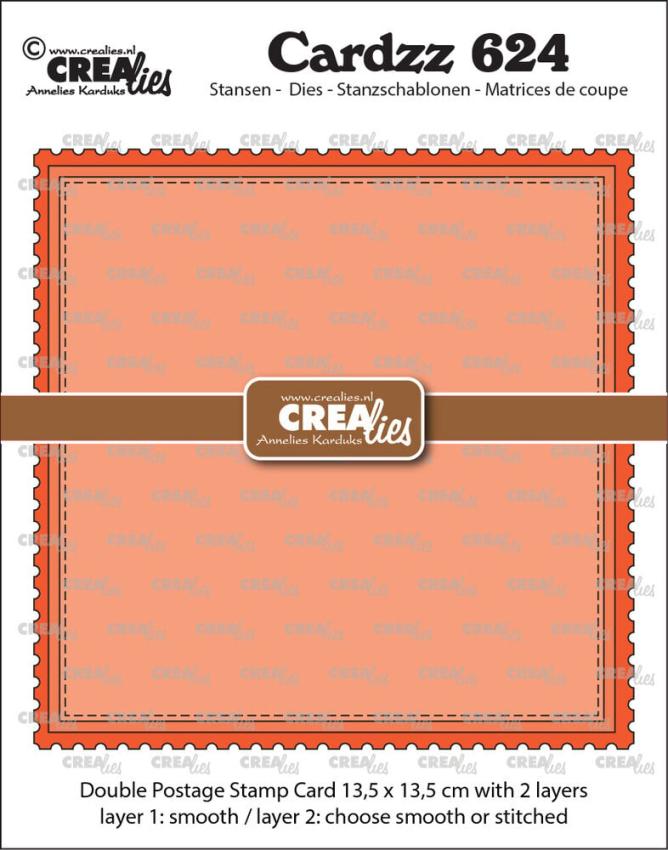 Crealies - Stanzschablone "No. 624 Double Postage Stamp Card Square" Cardzz Dies