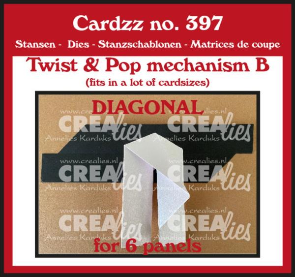 Crealies - Stanzschablone "Twist & Pop B Diagonal For 6 Panels" Cardzz Dies