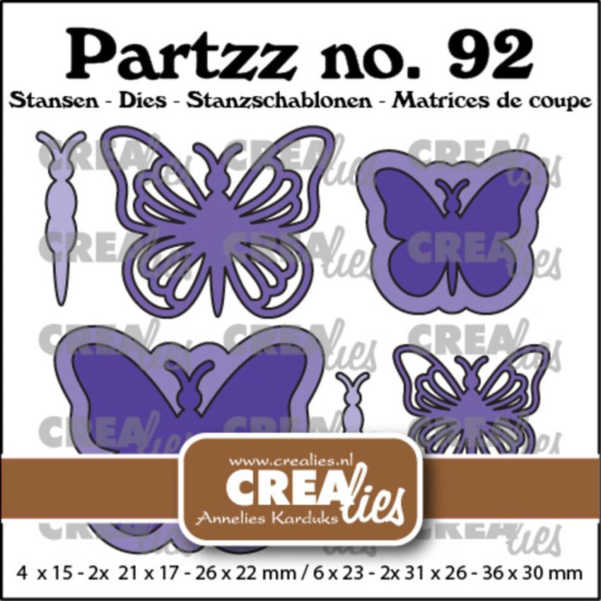 Crealies - Stanzschablone "No. 92 Butterfly A Middle and Small" Partzz Dies