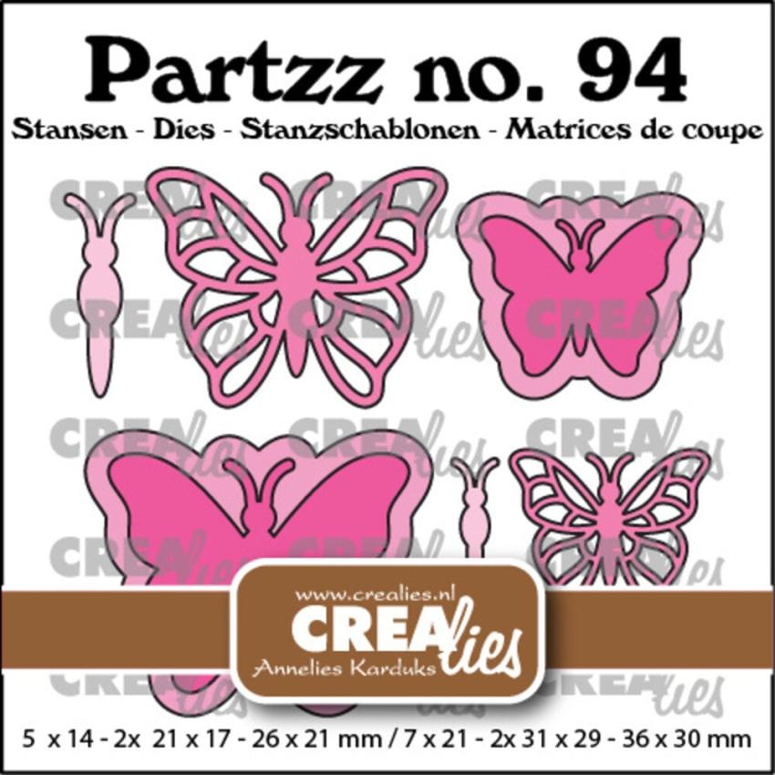 Crealies - Stanzschablone "No. 94 Butterfly B Middle and Small" Partzz Dies
