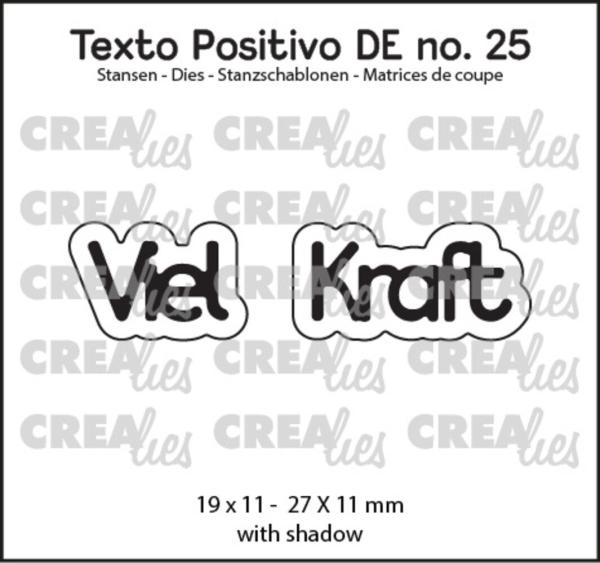 Crealies - Stanzschablone "Viel Kraft" Texto Positivo Dies