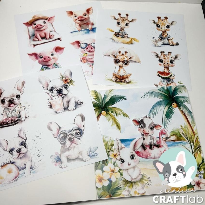 Creative Craft Lab - Studio Light - Designpapier "Summer Breeze" Collage Paper Pad 20,3x20,3 cm - 36 Bogen