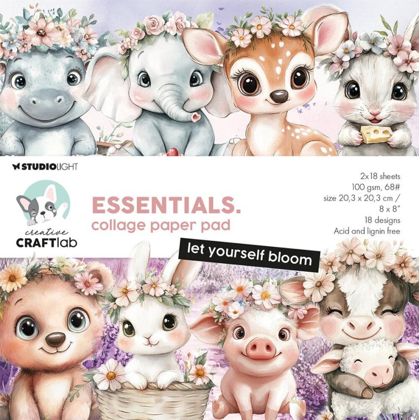 Creative Craft Lab - Studio Light - Designpapier "Let Yourself Bloom" Collage Paper Pad 20,3x20,3 cm - 36 Bogen