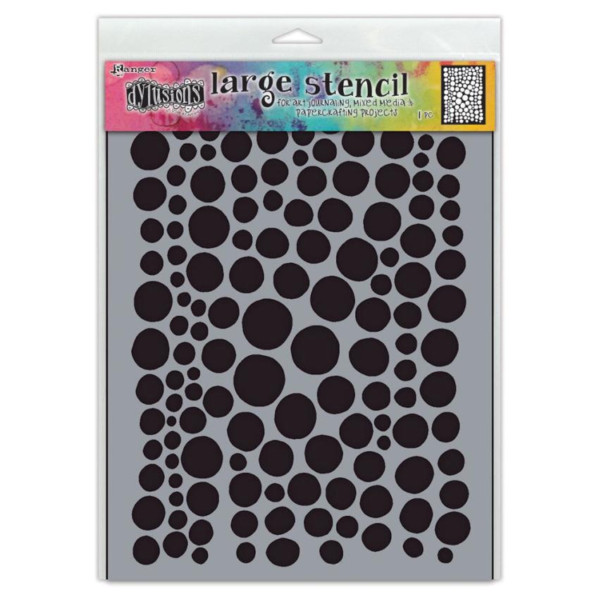 Ranger - Schablone 9x12 Inch ( 1 Inch = 2,54cm ) "Drip Drops" Dylusions Stencil