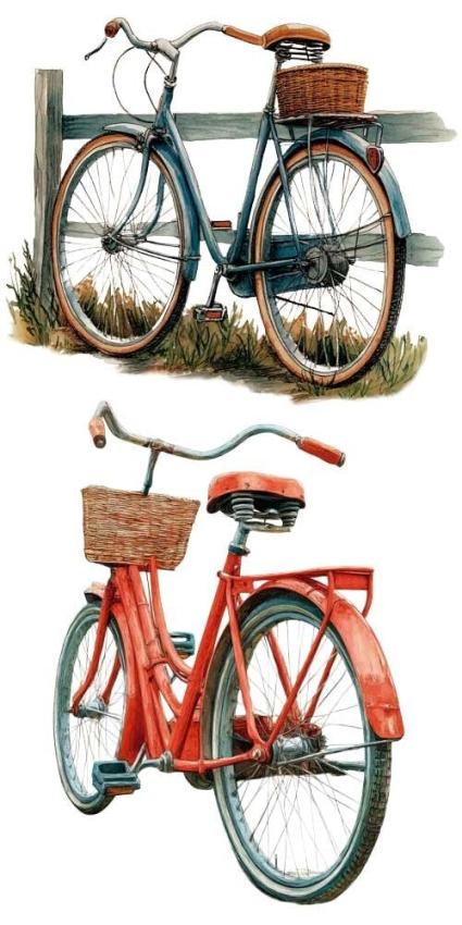 Papers For you - Transfer Aufkleber "Bikes" Decor Transfers 6x12 Inch