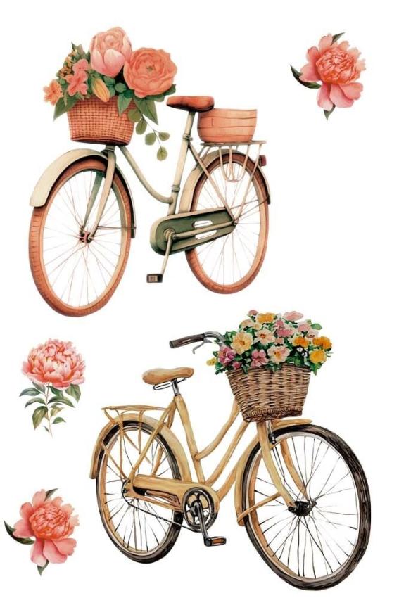 Papers For you - Transfer Aufkleber "Bikes" Decor Transfers 8x12 Inch