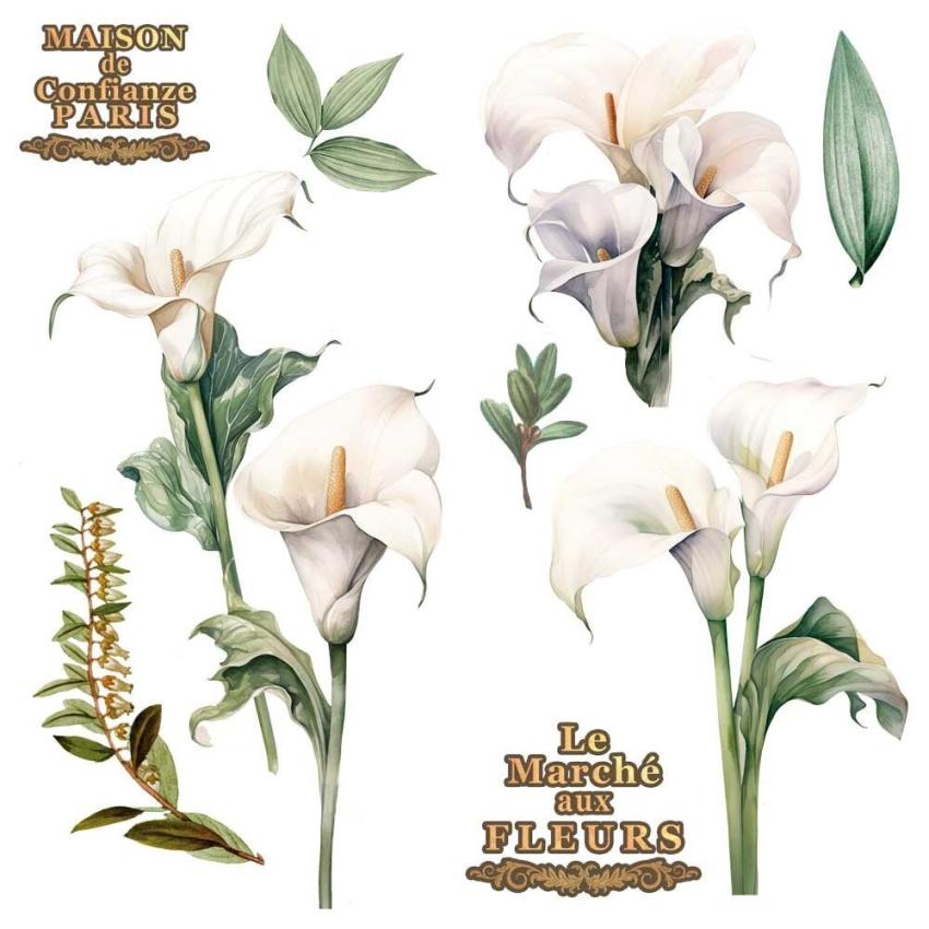 Papers For you - Transfer Aufkleber "Calla Lily" Decor Transfers 12x12 Inch