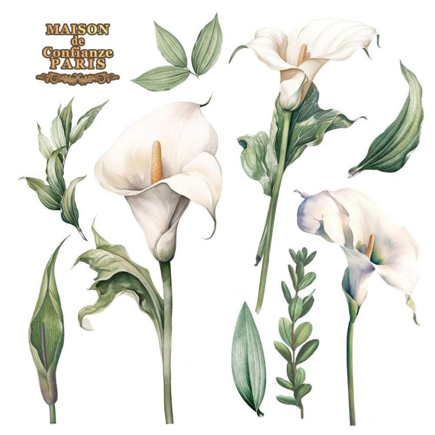 Papers For you - Transfer Aufkleber "Calla Lily" Decor Transfers 12x12 Inch