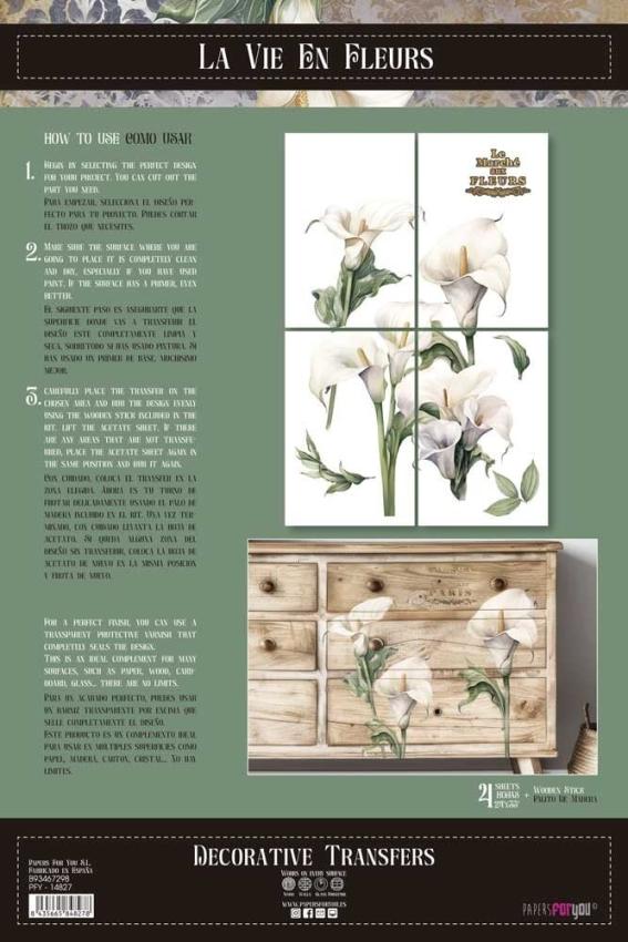 Papers For you - Transfer Aufkleber "Calla Lily" Decor Transfers 24x35 Inch