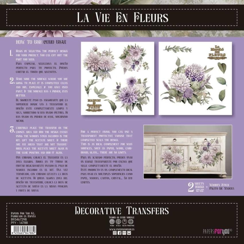 Papers For you - Transfer Aufkleber "Dahlias" Decor Transfers 12x12 Inch