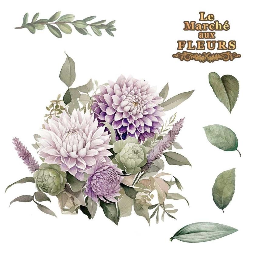 Papers For you - Transfer Aufkleber "Dahlias" Decor Transfers 12x12 Inch