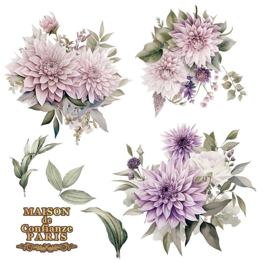 Papers For you - Transfer Aufkleber "Dahlias" Decor Transfers 12x12 Inch