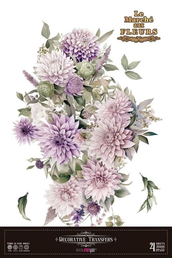 Papers For you - Transfer Aufkleber "Dahlias" Decor Transfers 24x35 Inch