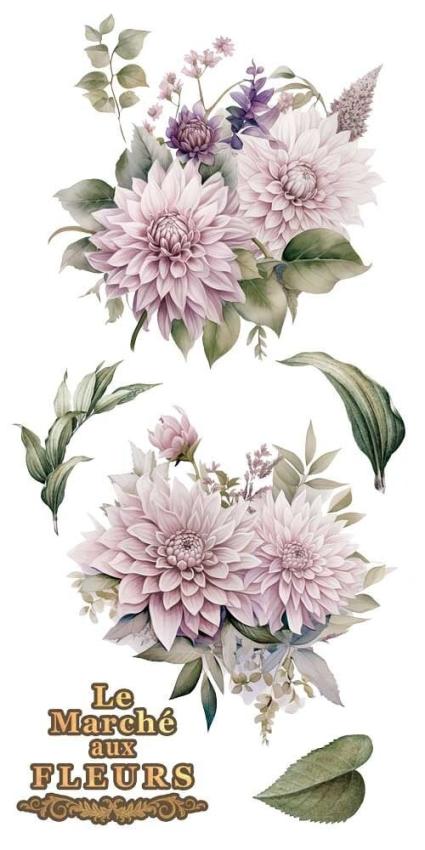 Papers For you - Transfer Aufkleber "Dahlias" Decor Transfers 6x12 Inch